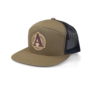 Avery_3-Panel-Mesh-Trucker_Rubber-A-Patch_Olive-Front