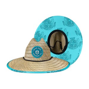 Bear-King_Straw-Hat_Crest-Logo_Teal_Front