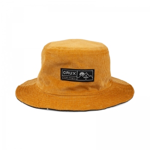 Crux_Reversible-Bucket-Hat_Logo-Patch_Gold_Outside