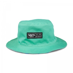 Unita_Reversible-Bucket-Hat_Woven-Logo-Patch_Teal_Outside
