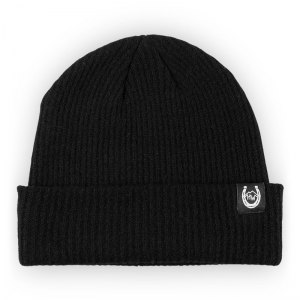 High-West_9900-Merino-Wool-Beanie_Woven-Logo-Flag-Tag_Black_Front