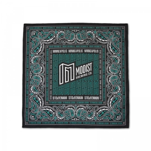 Modist custom pattern bandana with water based inks.