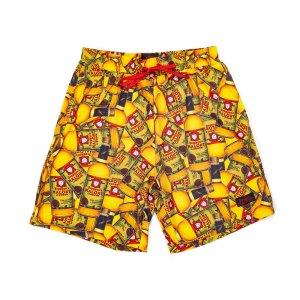 Malort_Board-Shorts_Bottle-Camo_Yellow_Front