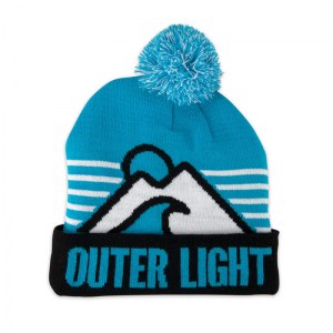 Outer Light knit pom beanie.