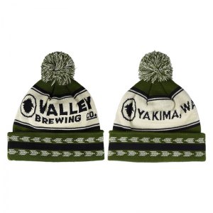 Valley Brewing knit pom beanie.