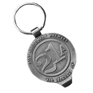 21st Amendment custom keychain with can popper tab