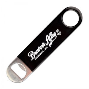 Brewers Alley black vinyl wrapped paddle opener