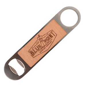 Blue Point engraved wooden paddle opener