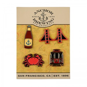 Anchor enamel pin 4 pack display card