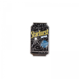Ecliptic can shaped lapel pin.