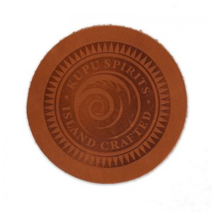 Kupu Spirits embossed leather round coater