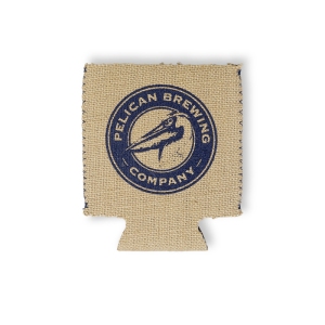 Pelican_Koozie_Burlap_Khaki_Front