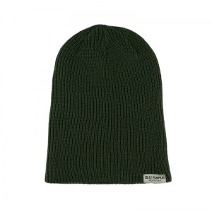 Jolly Pumpkin slouch beanie with woven label tag