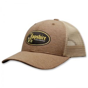 Hopshire heather brown embroidered trucker