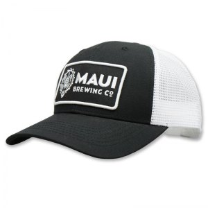 Maui black patch trucker hat