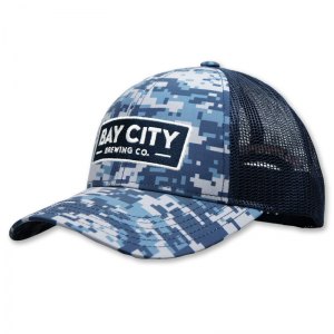 Bay City Navy digi camo trucker hat