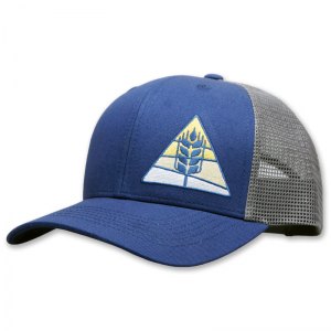 Country Malt embroidered blue trucker