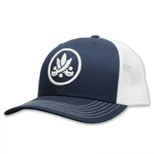 Southerleigh 3d puff embroidered navy trucker
