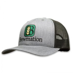 Brewmation heather grey embroidered trucker