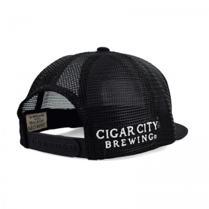 Embroidery on back of trucker