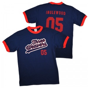 Three Weavers baseball t-shirt.
