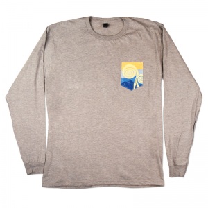 Fiddlehead long sleeve tee with custom pocket.