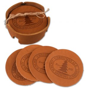 Anchor Leather Coaster Set