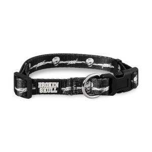 El-Segundo_Medium-Nylon-Collar_Broken-Skull_Black_Rolled