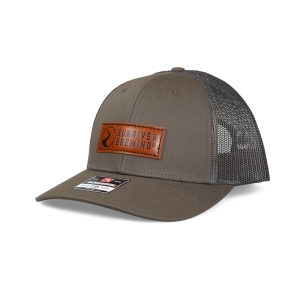 Sunriver_Mesh-Trucker_Leather-Logo-Patch_Olive_Front