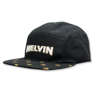 Melvin camper hat with pattern printed bill and 3d puff embroidered logo