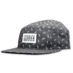 Corporate Ladder woven label camper with pattern print fabric