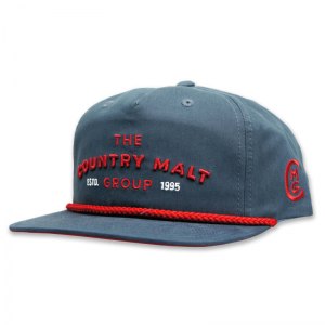 Country Malt washed blue grandpa with red rope and 3d puff embroidery