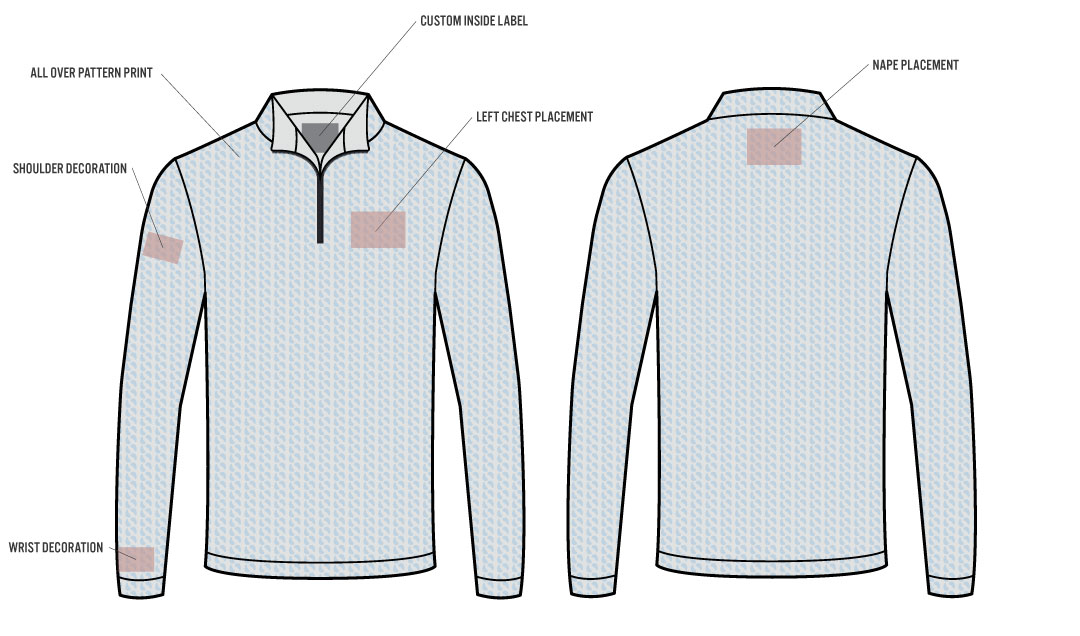 Quarter Zip Decoration Locations